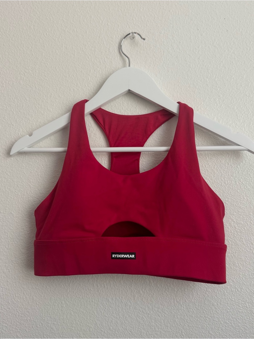 Ryderwear Red Racerback Sports Bra with Front Cutout